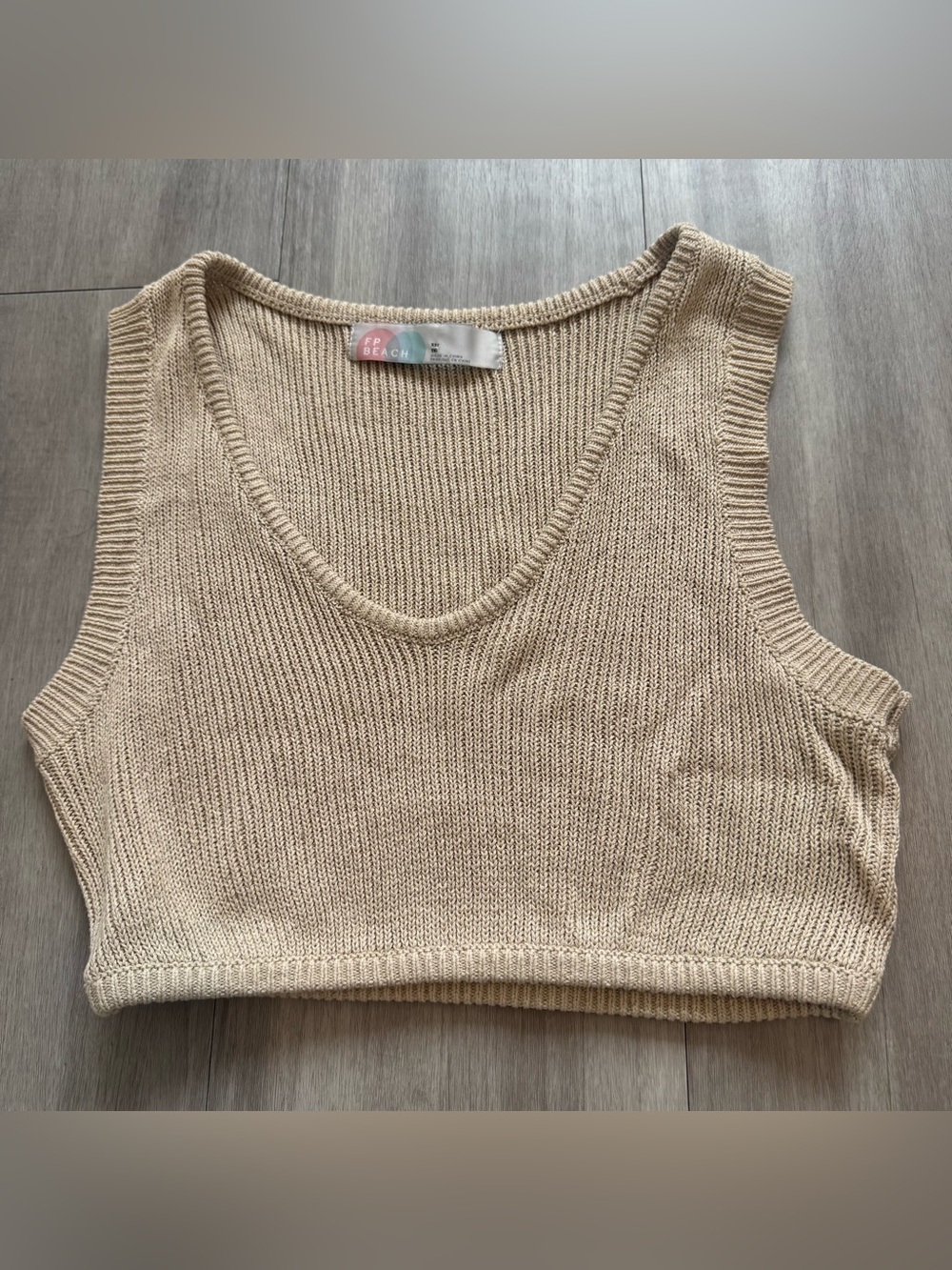 FP Beach Crop Knit Top XS